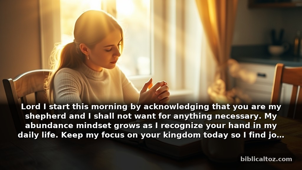 Short Bible prayer for abundance for daily morning gratitude