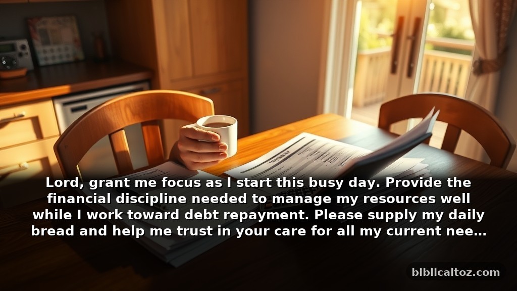 Short Bible prayer for debt relief for busy mornings