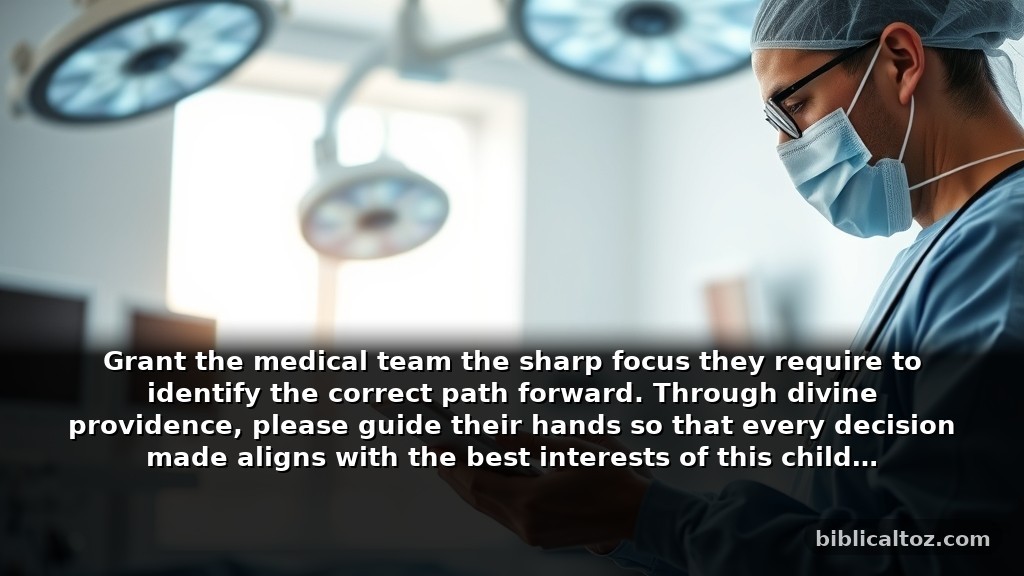 Thoughtful prayer for sick child for divine guidance in medical care