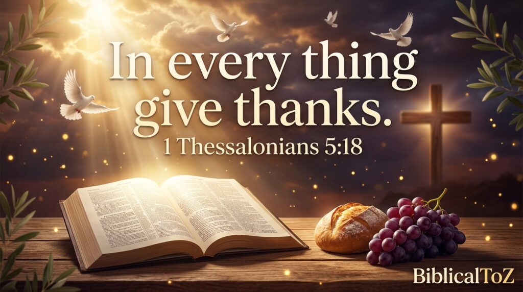 1 Thessalonians 5:18 Bible verse about thanksgiving for God's financial provision and blessings.