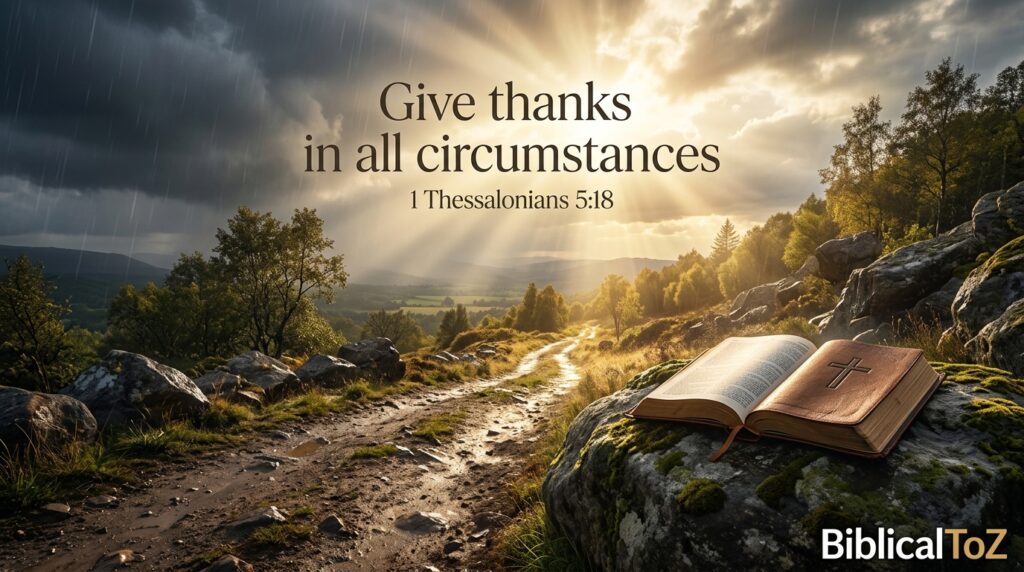 1 Thessalonians 5:18 Bible verse image about giving thanks during difficult seasons