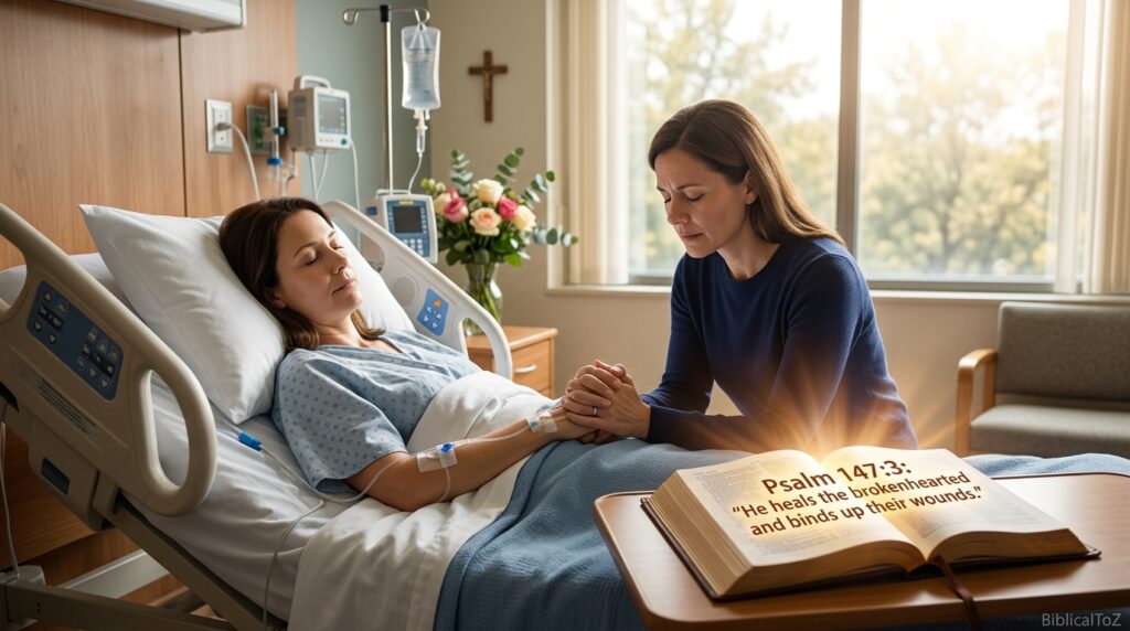 Healing prayer for sister in hospital with Bible verse for physical healing