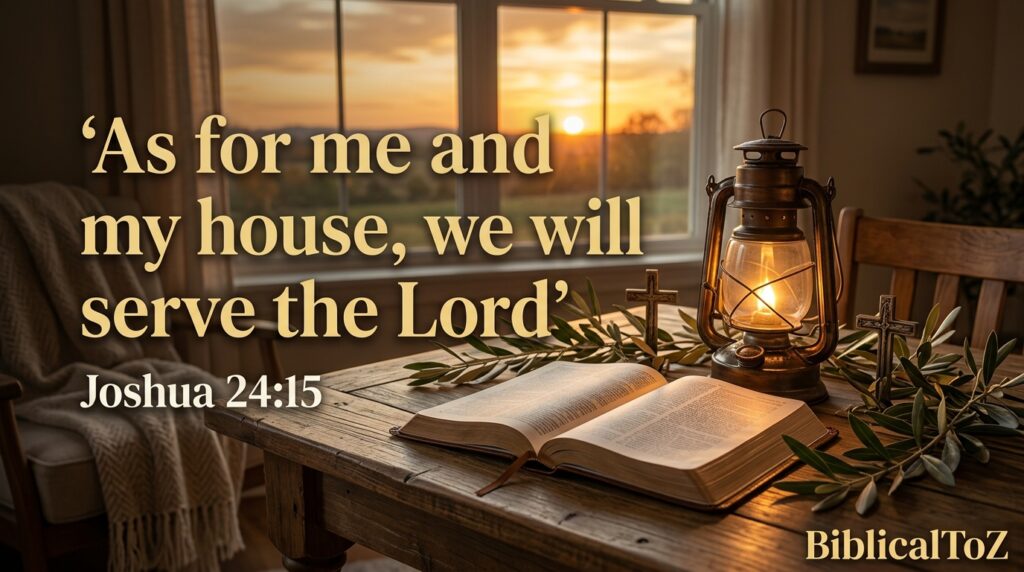 Joshua 24:15 Christian image celebrating family, faith and thanksgiving