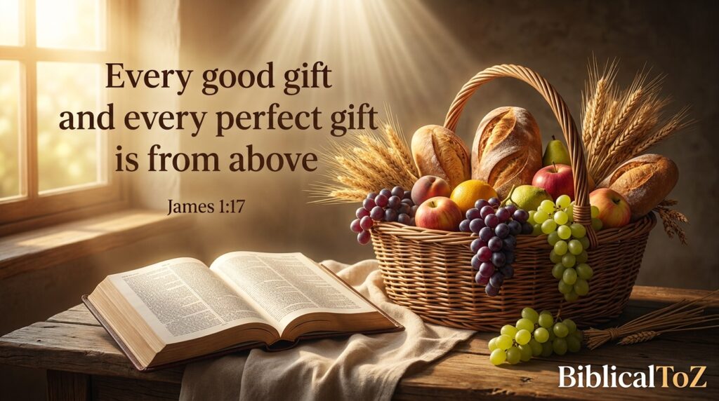 James 1:17 Bible verse image about God's provision and every good gift from above