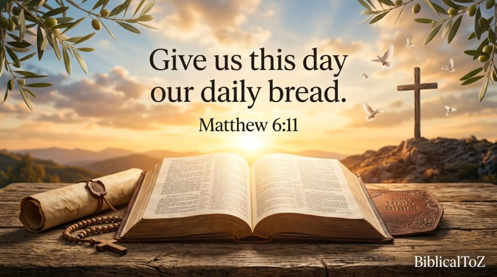 Matthew 6:11 Bible verse about God's daily provision and financial breakthrough.