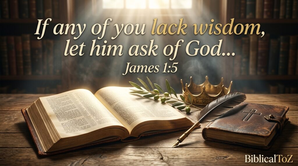 James 1:5 Scripture about wisdom in financial decisions and faithful stewardship.
