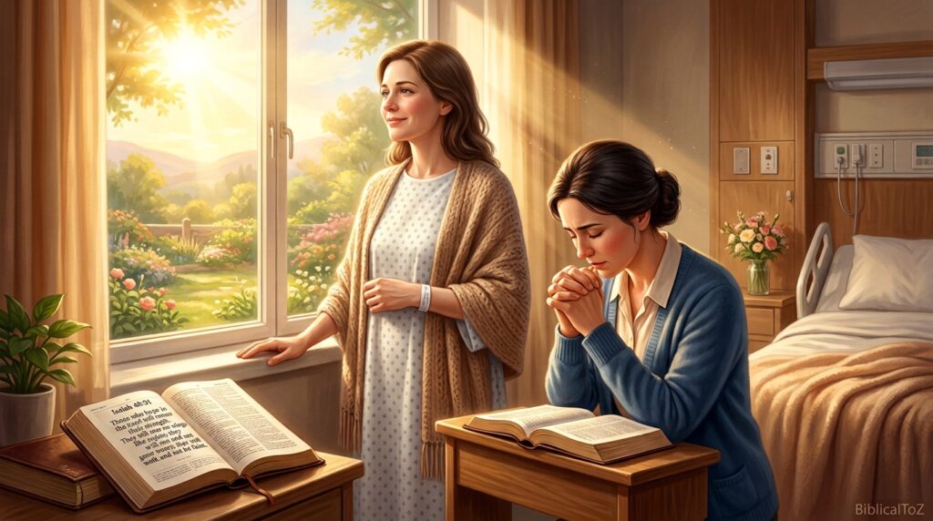 Christian prayer for sister's strength and recovery with Isaiah 40:31 Scripture