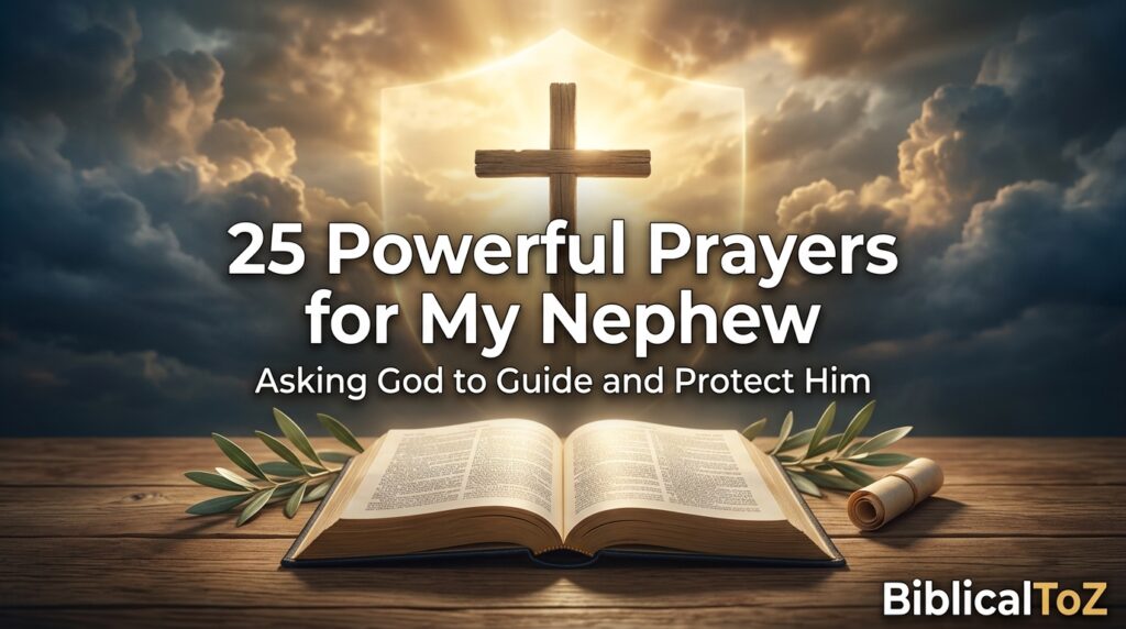 25 powerful prayers for my nephew asking God to guide, protect, and bless him with faith and wisdom.