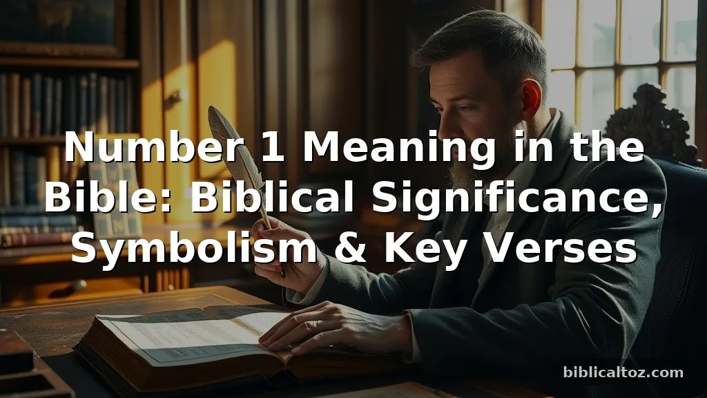 Number 1 Meaning in the Bible