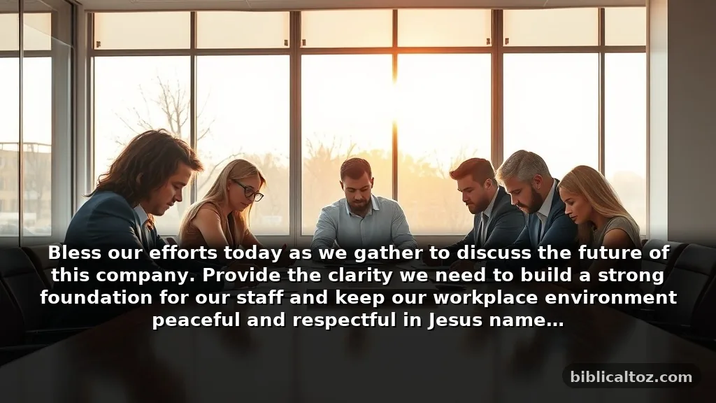 A prayer before a business meeting to protect the work and the culture of the office
