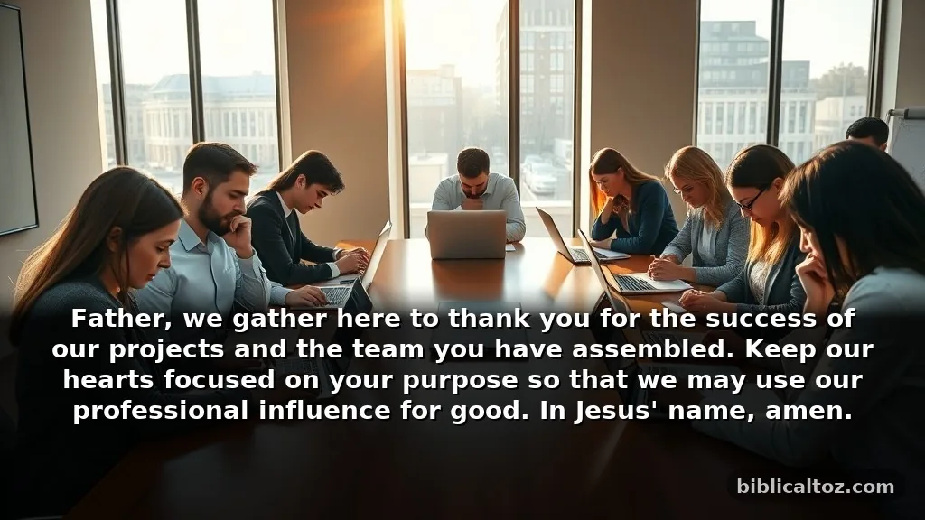 Heartfelt prayer before a business meeting to show gratitude for professional success