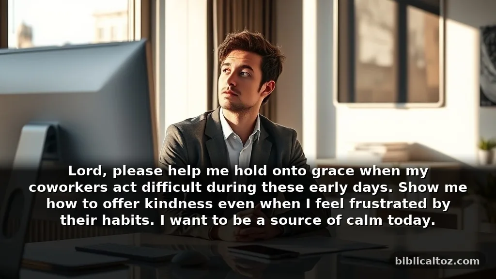 A heartfelt prayer before starting a new job for patience with coworkers