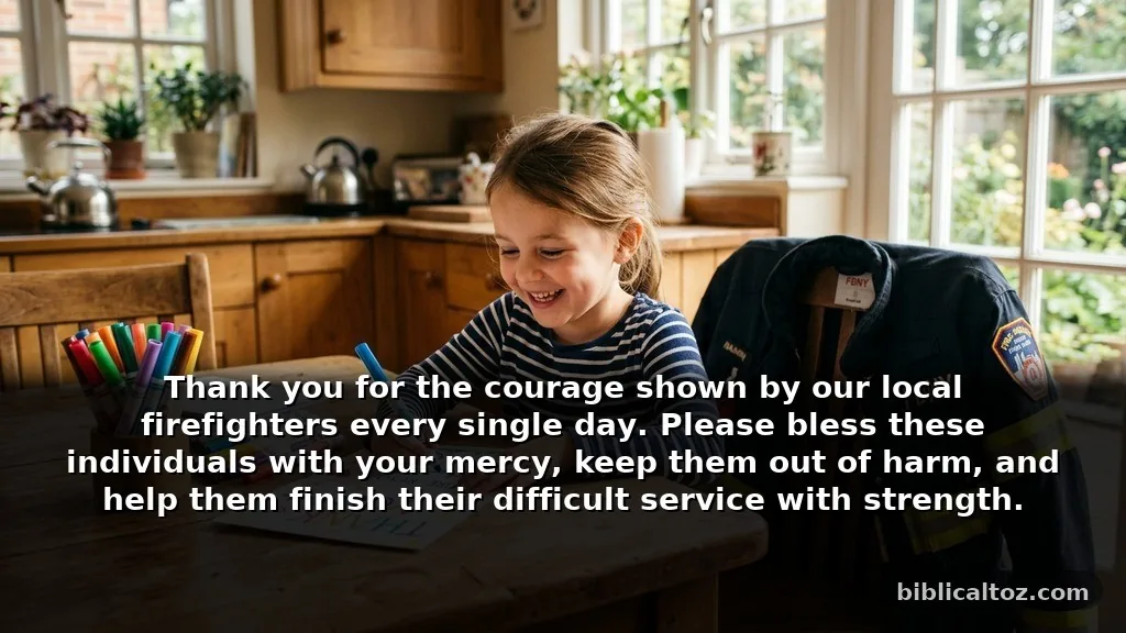 Simple prayer for firefighters for kids to write in cards