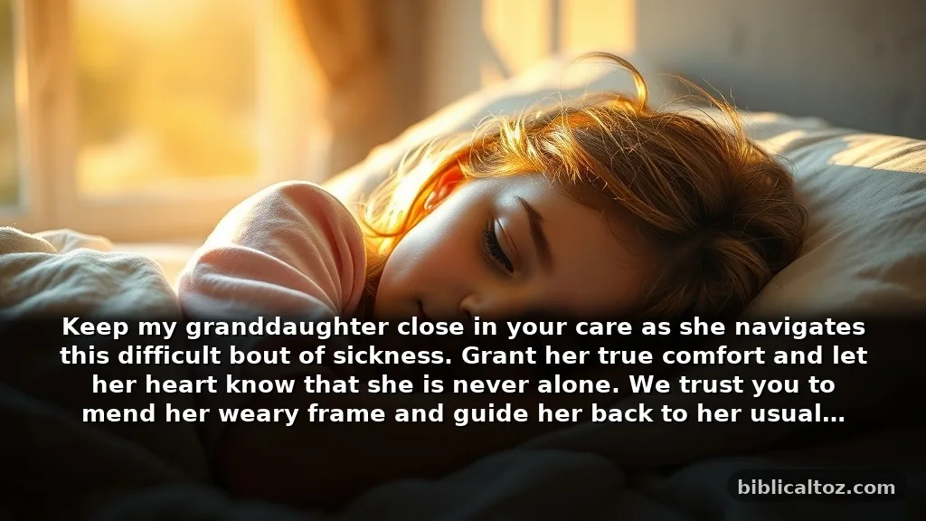 Healing prayer for my granddaughter when she is feeling unwell