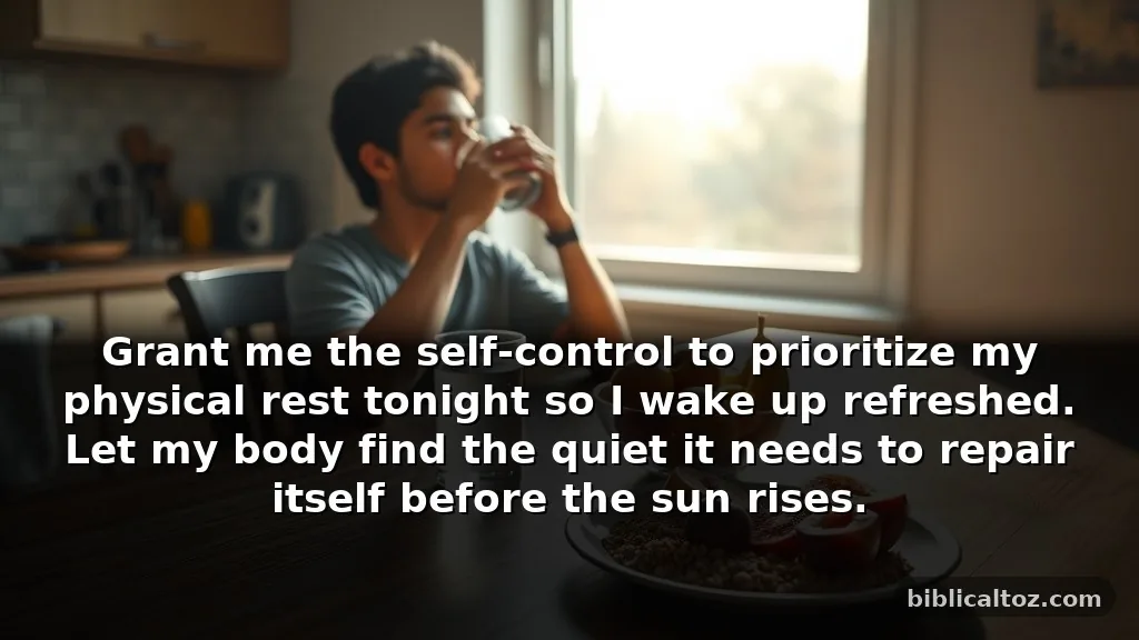 Prayer for self-control to manage physical health and energy