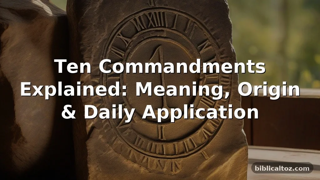 Ten Commandments Explained