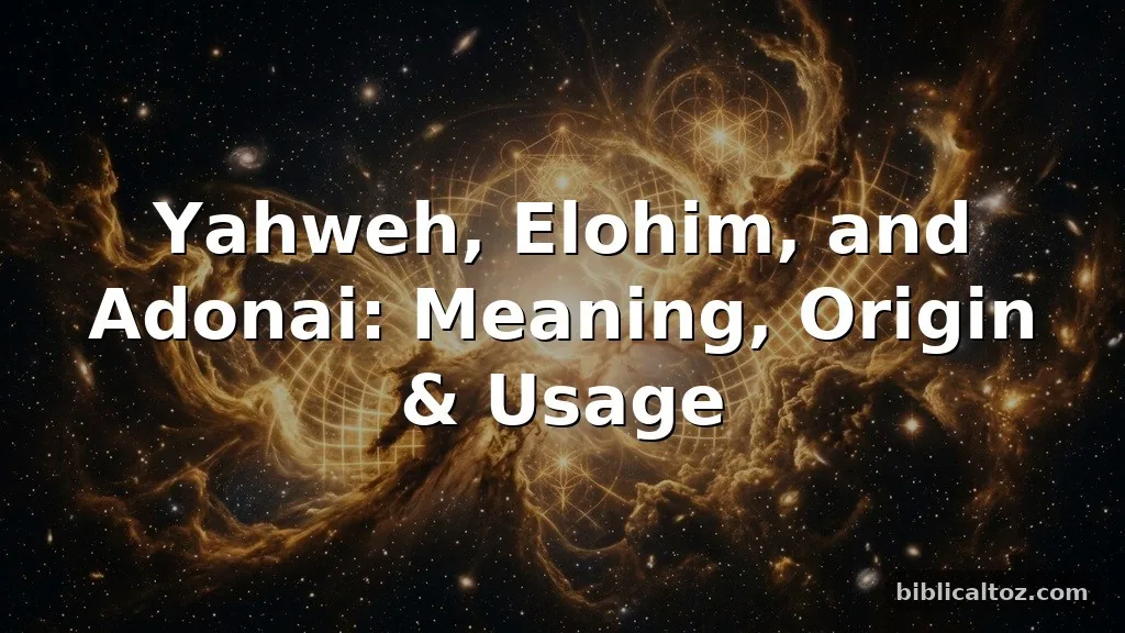 Difference Between Yahweh, Elohim, and Adonai
