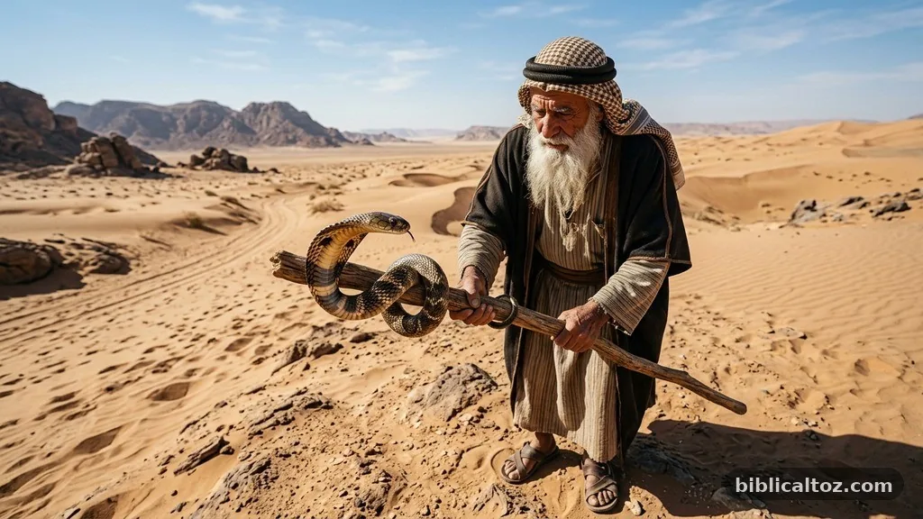 Moses and the Serpent - Staff symbolism in the Bible