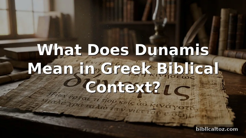 What Does Dunamis Mean in Greek Biblical Context?