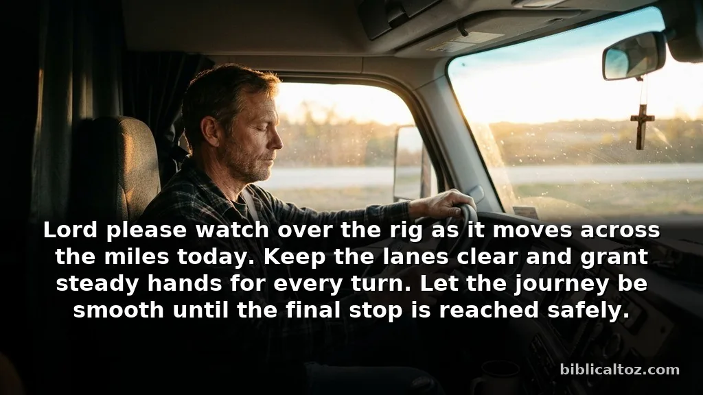 Short prayers for truck drivers for daily safety