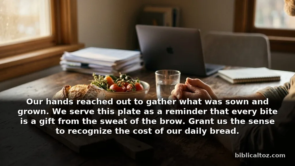 Clever short mealtime prayers about his work and provision